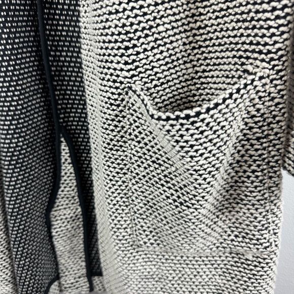 Marine Layer Birdseye Cardigan Sweater Women’s Large Knit Long Black White Layer - Picture 9 of 9